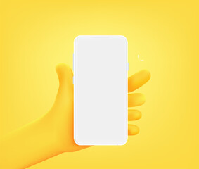 Leinwandbilder - Mobile phone with blank screen. 3d vector illustration