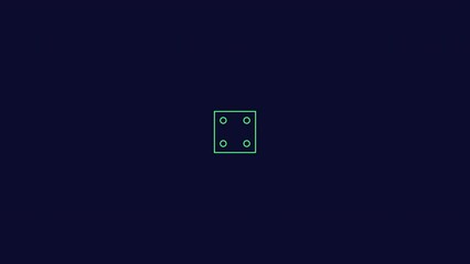 Wall Mural - animated hud infographic element square with four dots.