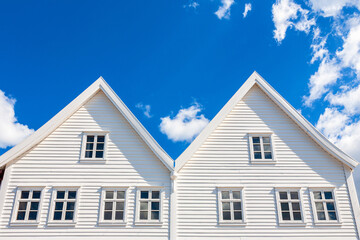 Canvas Print - Old house gables at Bryggen in Bergen, Norway