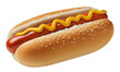 Delicious hot dog cut out. Based on Generative AI