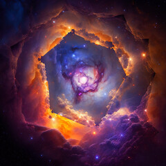 Wall Mural - Dimension gate in space. Generative AI.