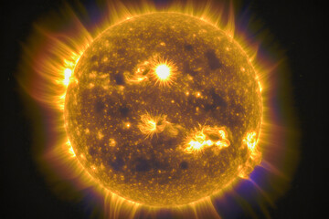 Wall Mural - Sun burning. Generative AI.