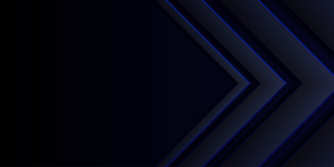 Wall Mural - dark gradient abstract background. blue arrowhead right triangle. design element for template, card,