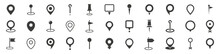 Set Of Location Pin Icons. Map Pointers. Map Markers. Vector Illustration.