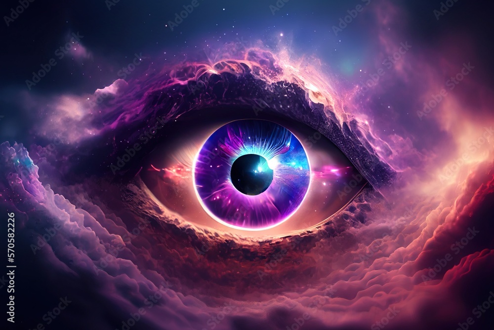 Eye of universe made of stars, clouds and galaxies. Generative AI Stock ...