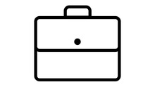 Briefcase Icon For Carrying All File For Apps.  Flat Vector Graphic.