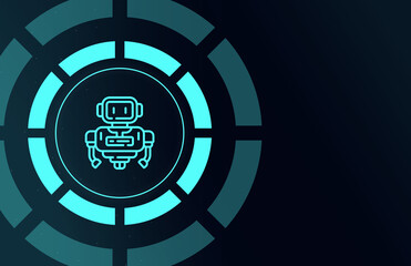 Robotics development, machines of the future, industrial robot development, cybernetic background