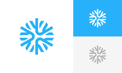 Wall Mural - snowflakes logo design vector