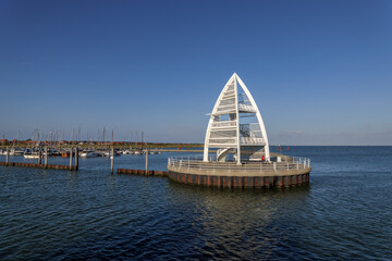 Wall Mural - Sea mark at the harbor entrance of Juist, East Frisian Islands, Germany.