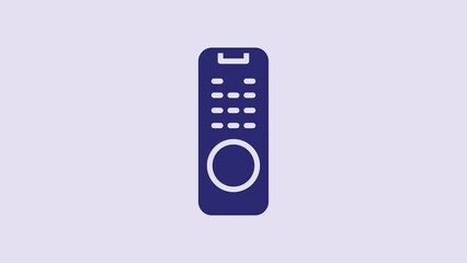 Wall Mural - Blue Remote control icon isolated on purple background. 4K Video motion graphic animation