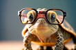 A turtle with glasses , Generative AI