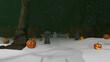 Halloween Winter Background 3d render