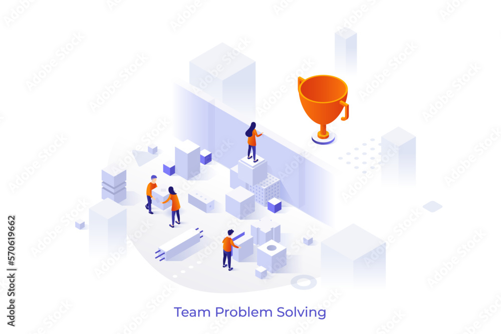 Vector Concept For Isometric Business Scene Stock Vector | Adobe Stock