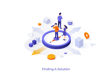 vector concept for isometric business scene