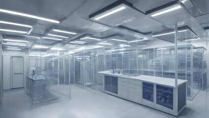 futuristic modern interior clean modern laboratory, generative art by A.I.