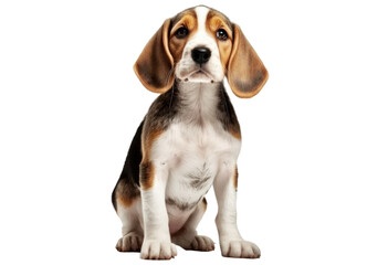 Wall Mural - Beagle dog isolated on white, generative ai , PNG	
