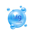 Minerals magnesium and vitamin blue color for health. Medical and dietary supplement health care concept. File PNG 3D. Used for designing advertising products.