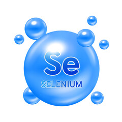 Sticker - Minerals selenium and vitamin cream color for health. Medical and dietary supplement health care concept. File PNG 3D. Used for designing advertising products.