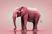 Beautiful Pink Elephant Generative AI	