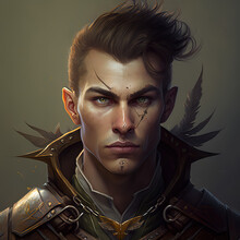 Male Messanger Character Portrait, Rpg, Fantasy Avatar And Token Generative AI