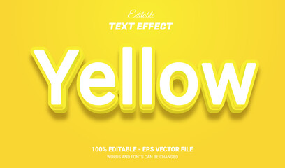 Wall Mural - Editable text style effect - Yellow text style theme.