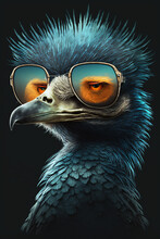 A Large Bird Wearing Sunglasses