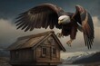 Fantastic Glimpse of an Enormous Eagle trying to take the House Generative AI