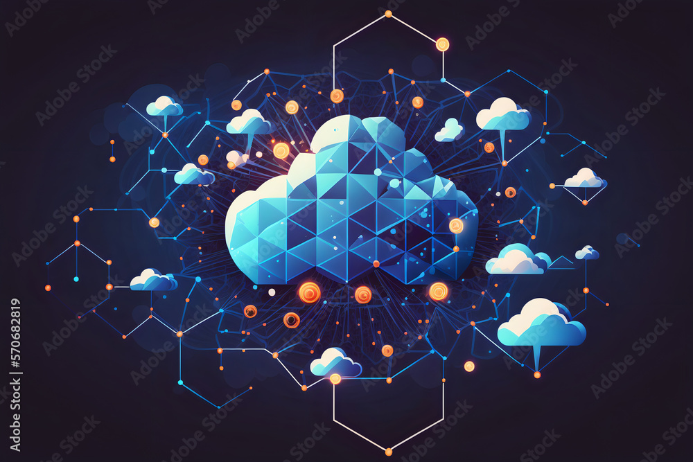 the power of cloud computing technology, this illustration depicts the ...