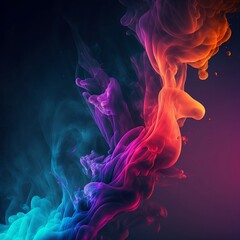 Wall Mural - Colorfull bright abstract smoke texture, background desktop wallpaper, generative ai