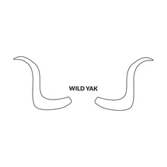 Wall Mural - Horn wild yak vector icon.Outline vector icon isolated on white background horn wild yak.