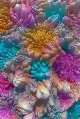 Fototapete - 3d rendering illustration of abstract colorful surface background with realistic and detailed texture.