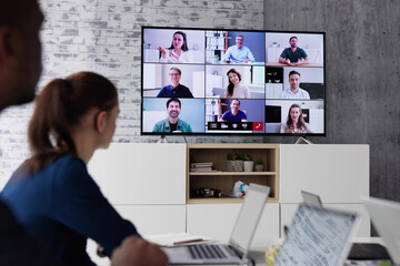 Canvas Print - Business Video Conference Online Meeting