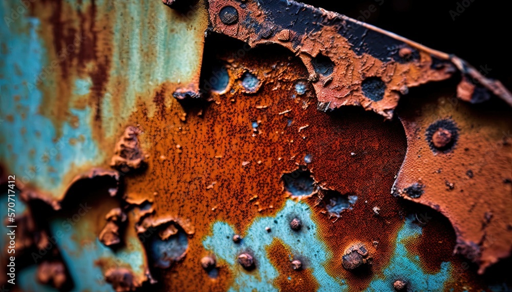 Ilustración de Stock a rusted metal surface with lots of holes and ...