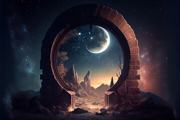 Wall Mural - alien world, deep space landscape