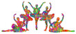 ballet group dancers novelty print art tshirt Trendy  Concept grunge textured silhouette  Illustration png