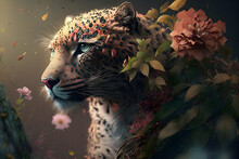 Panthera With Flowers