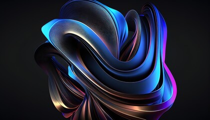 Wall Mural - Abstract vaporwave 3D Business Technology Aurora Silk Background created with generative ai technology