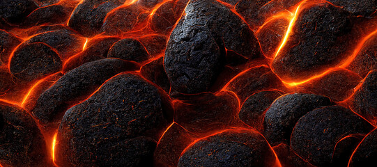 Wall Mural - hot lava stone background with Generative AI Technology
