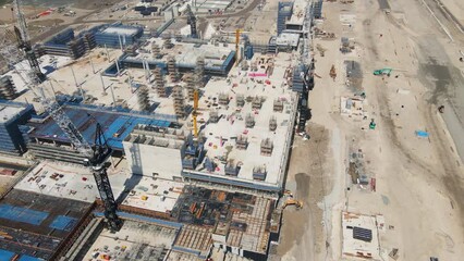 Wall Mural - Aerial drone view above the construction site of the new Western Sydney International Airport at Badgerys Creek in Western Sydney, NSW, Australia in February 2023    