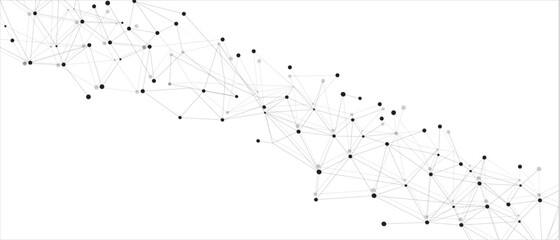 Wall Mural - black network. abstract connection on white background. network technology background with dots and 