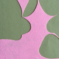 Wall Mural - pink felt fabric and rough green paper background