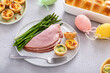 Ham, asparagus and mini quiches for Eater brunch