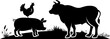 © es7sense - Farm animals logo  illustration