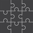 © REYZ Design - Puzzle Jigsaw set of 9 free vector flat design in monochrome color with various type of shape ready to use and editable Free Vector
