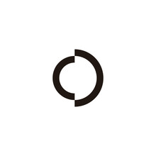 Letter Cd Simple Geometric Round Logo Vector
