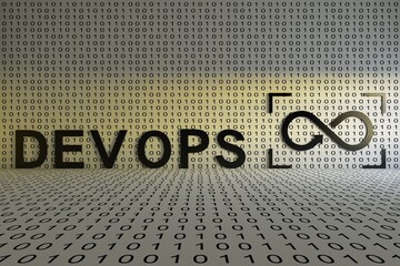 Wall Mural - devops concept text sunlight 3d illustration