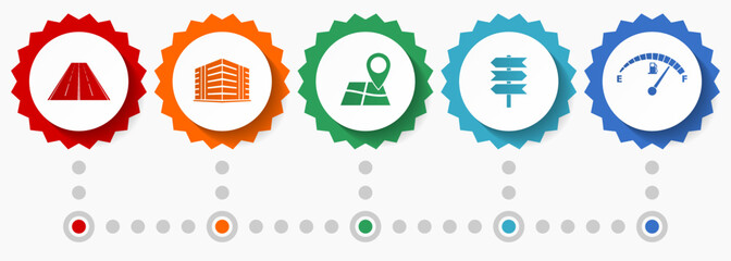 Aufkleber - Travel vector icons, transport flat design web badges collection, business infographic template