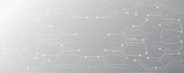 Grey white Abstract technology background, Hi tech digital connect, communication, High technology concept, Science, technology background