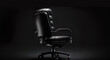 leather office chair in front of black background. Generative AI