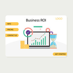 Wall Mural - Business roi landing page, time to return investition